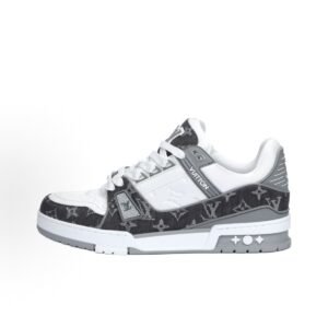 louis vuitton trainer low grey white